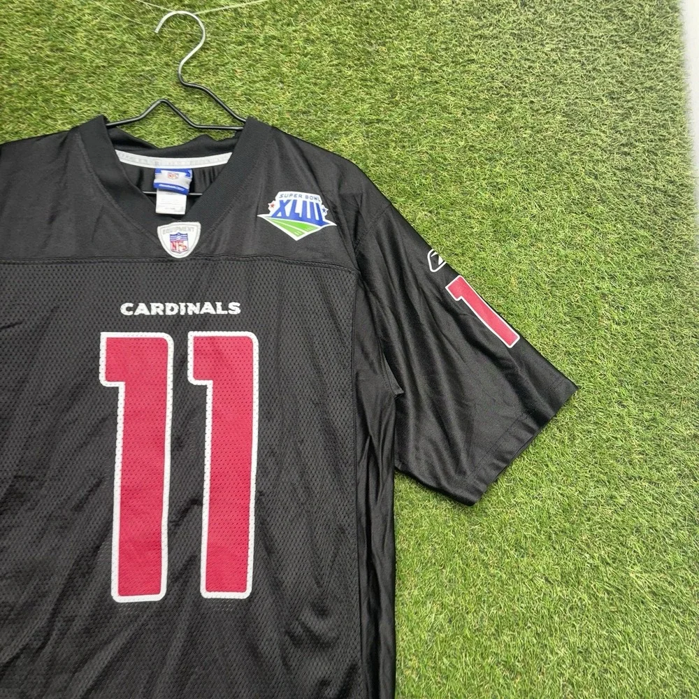 Arizona Cardinals Reebok Jersey Mens Small Superbowl Larry Fitzgerald #11 Black
